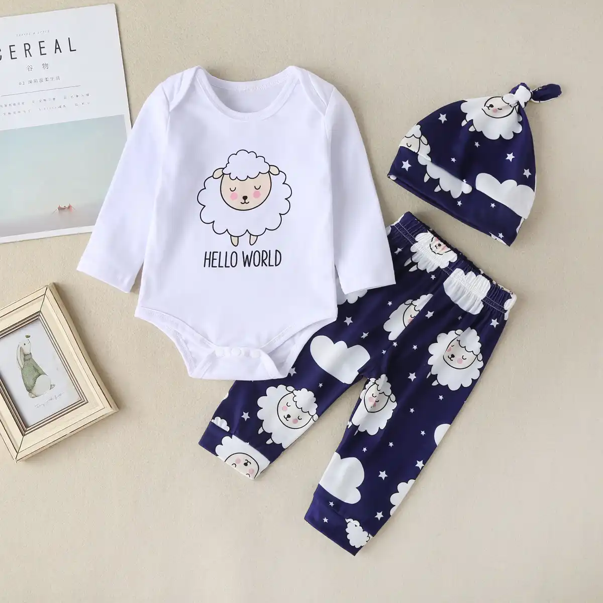 new newborn 3 pcs infant baby boy girl clothing set long sleeve
