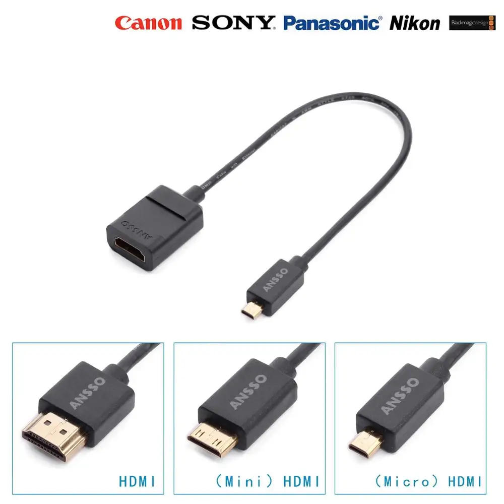 Mini Micro to HDMI Ultra Slim female convert cable SLR camera ultra-fine and soft Mini Micro male to HDMI female cable Atomos
Mini Micro to HDMI Ultra Slim female convert cable SLR camera ultra-fine and soft Mini Micro male to HDMI female cable Atomos