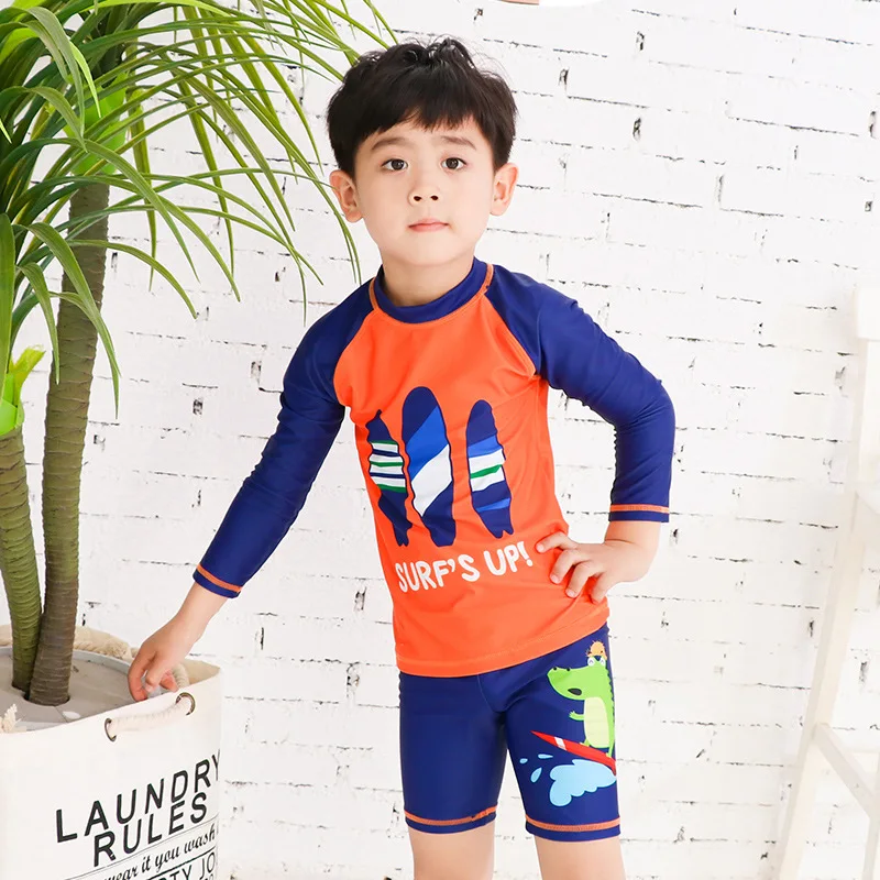 Children Two-piece Swimsuits Big Boy Long Sleeve Sun-resistant BOY'S Swimming Trunks Set Male Baby Diving Swimming Suit Capping-
Children Two-piece Swimsuits Big Boy Long Sleeve Sun-resistant BOY'S Swimming Trunks Set Male Baby Diving Swimming Suit Capping-