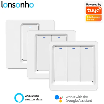 Lonsonho WiFi Smart Switch Tuya No Neutral EU 220V Wall Light Button Switches Wireless Control Compatible Alexa Google Home
Lonsonho WiFi Smart Switch Tuya No Neutral EU 220V Wall Light Button Switches Wireless Control Compatible Alexa Google Home