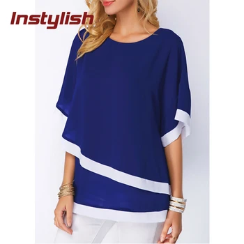 Instylish Women 2019 Summer Batwing Sleeve O Neck Chiffon Blouse Causal Patchwork Irregular Shirts Plus Size 5XL Blusas Mujer
Instylish Women 2019 Summer Batwing Sleeve O Neck Chiffon Blouse Causal Patchwork Irregular Shirts Plus Size 5XL Blusas Mujer