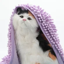 犬タオルマイクロファイバー超吸水速乾性糸くずペットバスタオル若者販売(China)