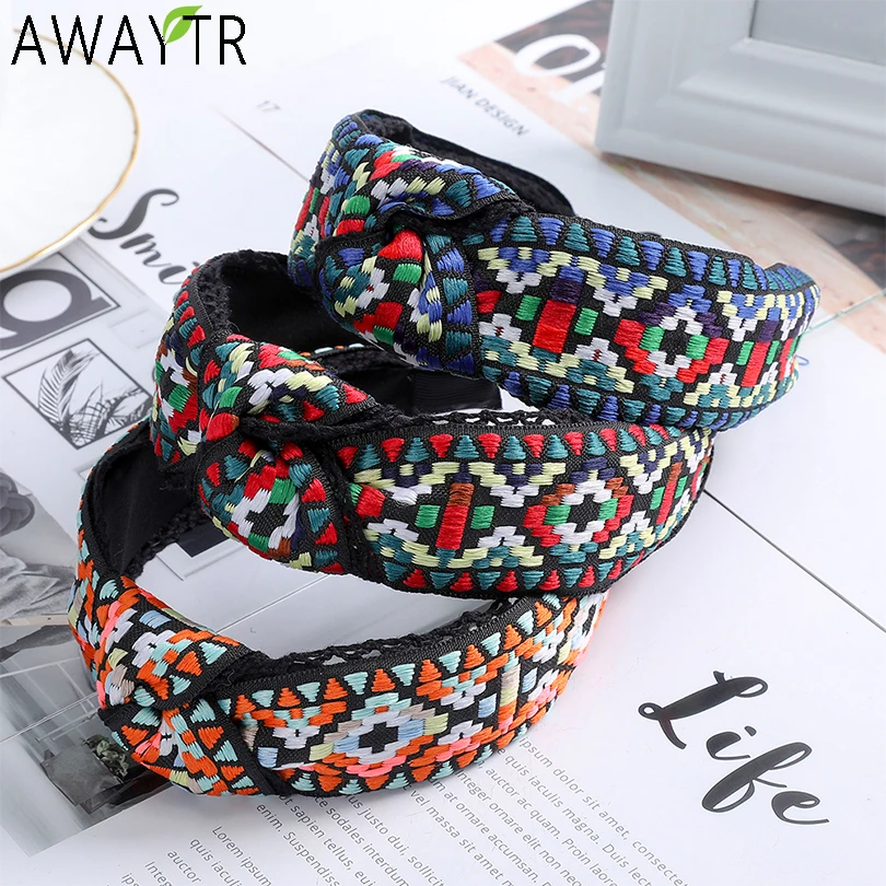 AWAYTR Fashion Women Headband Wide Plaid Print Side Bohemia Hairband Soft Floral Turban Center Knot Hair Hoop Hair Accessories
AWAYTR Fashion Women Headband Wide Plaid Print Side Bohemia Hairband Soft Floral Turban Center Knot Hair Hoop Hair Accessories