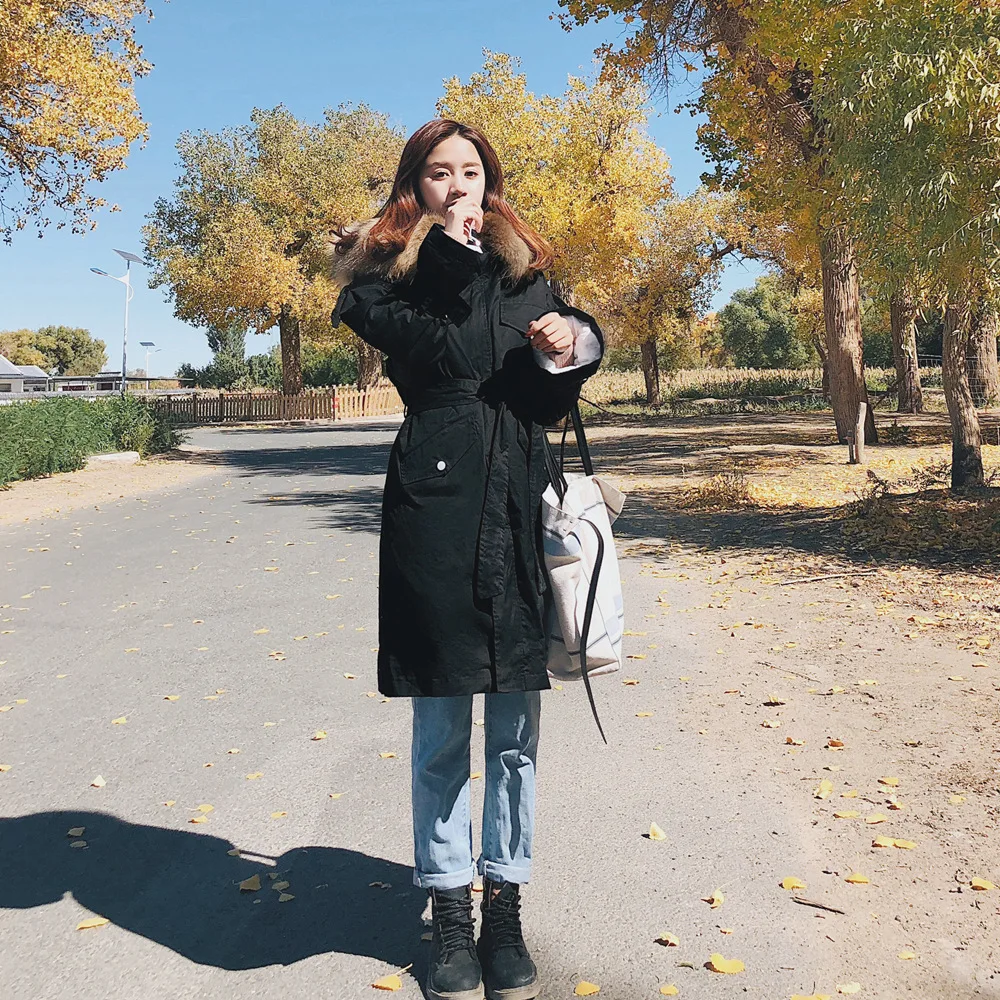 Cotton Coat Photo Shoot 2018 Winter New Style Korean-style WOMEN'S Wear Retro British Style Waist Hugging Hooded Large Fur Colla 
Cotton Coat Photo Shoot 2018 Winter New Style Korean-style WOMEN'S Wear Retro British Style Waist Hugging Hooded Large Fur Colla