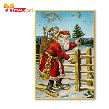 Cross stitch kits Embroidery needlework sets 11CT water soluble canvas patterns 14CT Full Santa and Christmas tree -NCMC077 
Cross stitch kits Embroidery needlework sets 11CT water soluble canvas patterns 14CT Full Santa and Christmas tree -NCMC077