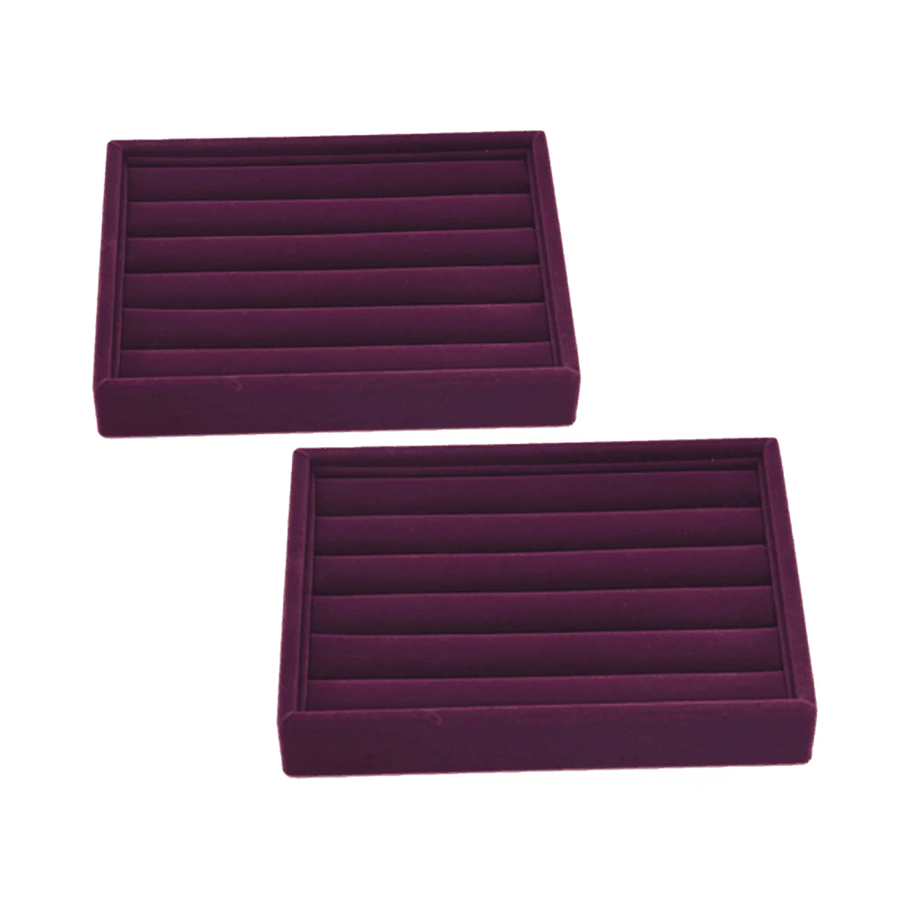 2 lot Luxury Roomy Stackable 5 Slots Studs Jewelry Display Tray Storage Box 2 lot Luxury Roomy Stackable 5 Slots Studs Jewelry Display Tray Storage Box