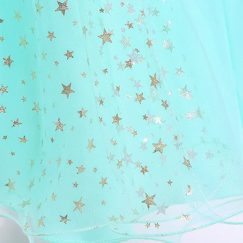 2020 Toddler Girls Mess Ball Gown Dresses Elegant Polka Star Tulle Dress Children Princess Party Wedding Dress 3 5 6 8 9 10 year (8)
