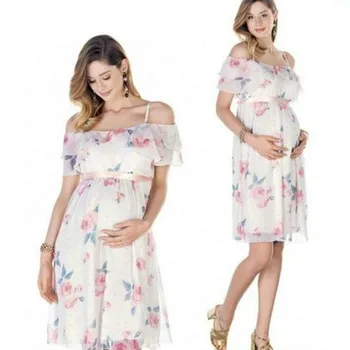 Chiffon Dress Floral Printed Shoulderless Knee-Length Loose Waist Circumstance Maternity Dress for Summer
Chiffon Dress Floral Printed Shoulderless Knee-Length Loose Waist Circumstance Maternity Dress for Summer