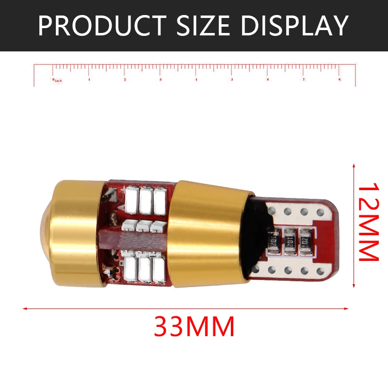 T10 Super Bright 27 SMD Projector Lenses LED Auto Wedge Interior Lamp for Reading 192 W5W LED Car Marker Light Parking Bulb 12V