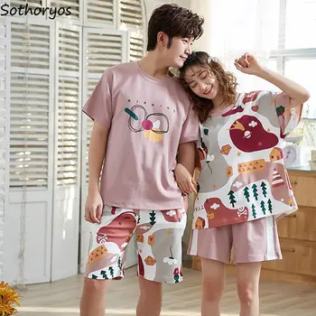 Pajama Sets Couples Shorts 3XL Summer Printed Stylish Homewear Kawaii Korean Style Leisure Elegant Simple High Quality Ulzzang
Pajama Sets Couples Shorts 3XL Summer Printed Stylish Homewear Kawaii Korean Style Leisure Elegant Simple High Quality Ulzzang