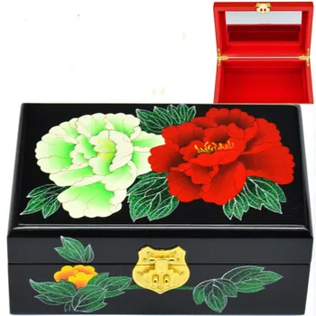 Fancy Chinese Lacquerware Jewelry Storage Case Box with Lock Mirror Wooden Box Decoration Storage Makeup Box Wedding Gift
Fancy Chinese Lacquerware Jewelry Storage Case Box with Lock Mirror Wooden Box Decoration Storage Makeup Box Wedding Gift
