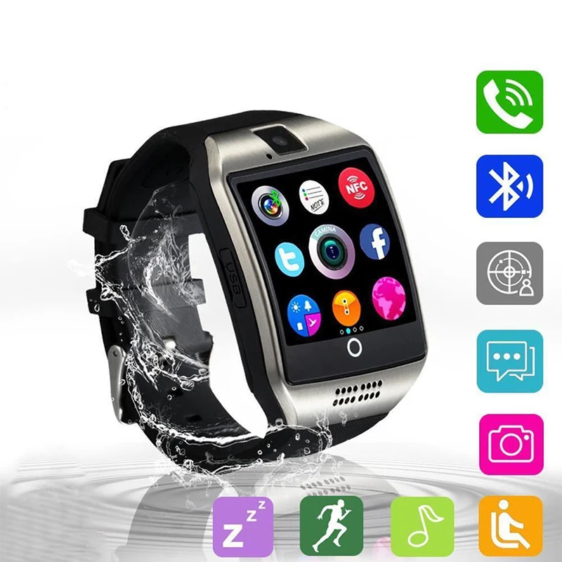 

Q18 Bluetooth Smart Watch Men With Camera Facebook Whatsapp Twitter Sync SMS Smartwatch Support SIM TF Card Watch Fit Women