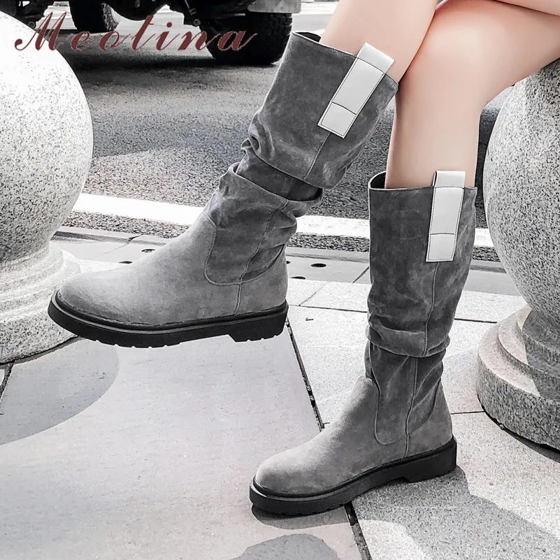 Meotina Autumn Knee High Boots Women Boots Pleated Flat Long Boots Fashion Slip on Round Toe Shoes Female Winter Plus Size 34-43
Meotina Autumn Knee High Boots Women Boots Pleated Flat Long Boots Fashion Slip on Round Toe Shoes Female Winter Plus Size 34-43