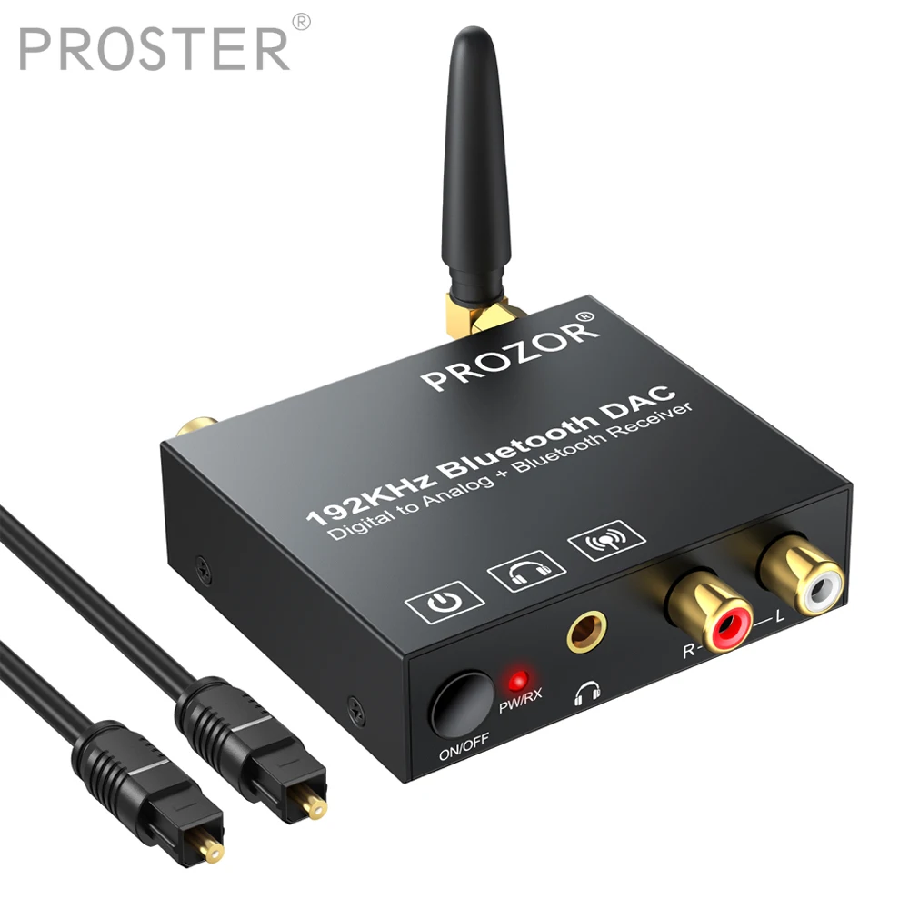 Proster Digital to Analog Audio Converter+Bluetooth 5.0 Receiver Coaxial Toslink to Analog Stereo L/R RCA 3.5mm Audio Adapter
Proster Digital to Analog Audio Converter+Bluetooth 5.0 Receiver Coaxial Toslink to Analog Stereo L/R RCA 3.5mm Audio Adapter