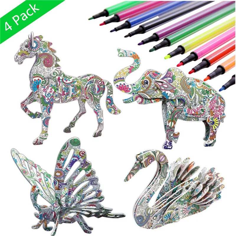 3D DIY Children Drawing Toy Graffiti Assembly House Model Paper Puzzle with 12 Color Pen Hand-painted Doodle Kids Education Toys
3D DIY Children Drawing Toy Graffiti Assembly House Model Paper Puzzle with 12 Color Pen Hand-painted Doodle Kids Education Toys