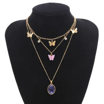 Ornament Simple Gemstone Pendant Necklace Elegant Versatile Pink Small Butterfly Necklace Women's
Ornament Simple Gemstone Pendant Necklace Elegant Versatile Pink Small Butterfly Necklace Women's