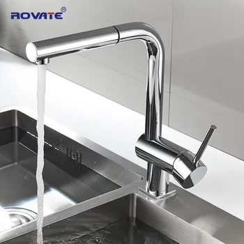 ROVATE Pull out Kitchen Faucet Deck Mounting, Single Handle Cold Hot Mixer Taps Sink Faucet Crane Brass Chrome
ROVATE Pull out Kitchen Faucet Deck Mounting, Single Handle Cold Hot Mixer Taps Sink Faucet Crane Brass Chrome
