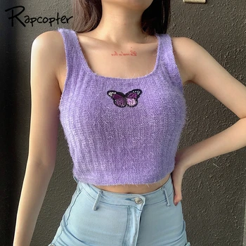 Rapcopter Butterfly Embroidery Fashion Tank Top Women Summer Sleeveless Knitted Crop Tops Harajuku Cotton Top Streetwear Ladies
Rapcopter Butterfly Embroidery Fashion Tank Top Women Summer Sleeveless Knitted Crop Tops Harajuku Cotton Top Streetwear Ladies