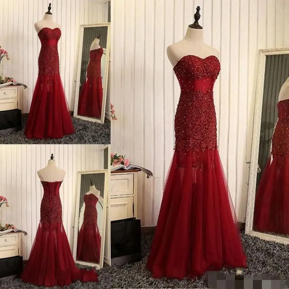 Newest Sweetheart Neck Tulle Long Evening Dresses Lace up Back Appliques Beaded Long Formal Evening Gowns Prom Dresses 
Newest Sweetheart Neck Tulle Long Evening Dresses Lace up Back Appliques Beaded Long Formal Evening Gowns Prom Dresses