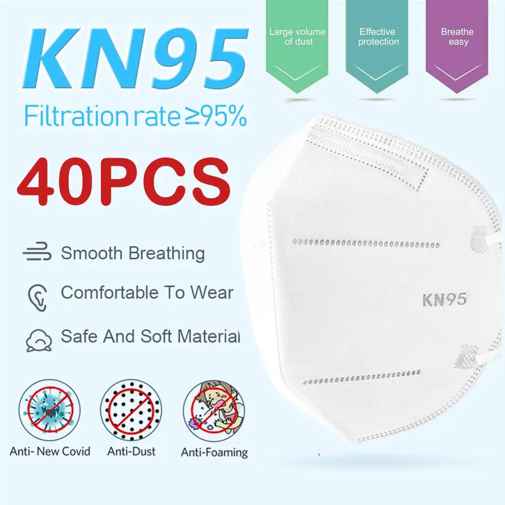 Spot Sales KN95 40PC Mask Civil Protective Breathable Face Mask Anti-flu Nose Cover Personal Protection Equipment Anti Influenza
Spot Sales KN95 40PC Mask Civil Protective Breathable Face Mask Anti-flu Nose Cover Personal Protection Equipment Anti Influenza