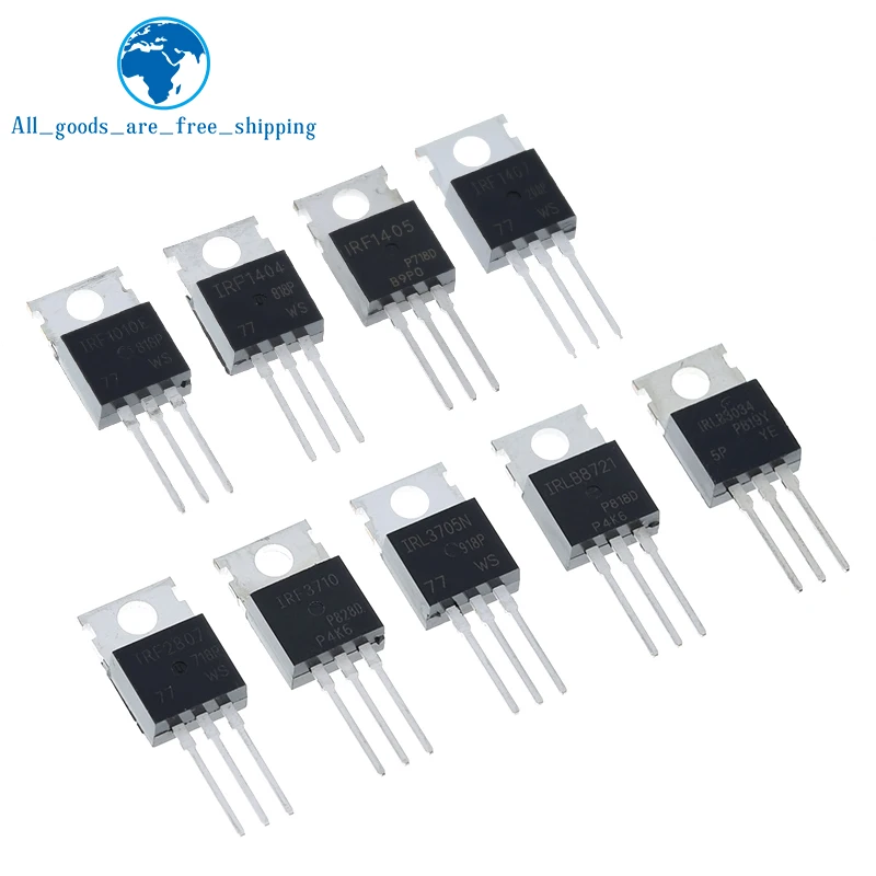 TZT, 10 шт., IRF1010, IRF1404, IRF1405, IRF1407, IRF2807, IRF3710, IRFL3705, IRLB8721, IRLB3034, транзистор TO-220, TO220, PBF
TZT, 10 шт., IRF1010, IRF1404, IRF1405, IRF1407, IRF2807, IRF3710, IRFL3705, IRLB8721, IRLB3034, транзистор TO-220, TO220, PBF