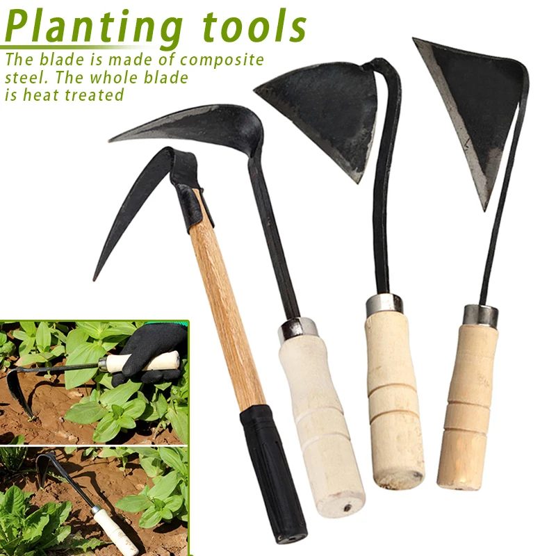 HOT Hand Plow Wooden Short Handle Hoe Korean Style Traditional Garden Digger Tool for Better Home NDS | Дом и сад