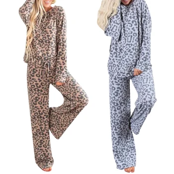 Sale Women Leopard Print Round Neck Sweatshirt Drawstring Long Pants 2Pcs Set Female Tracksuit Long Sleeve Casual Night Wear D30
Sale Women Leopard Print Round Neck Sweatshirt Drawstring Long Pants 2Pcs Set Female Tracksuit Long Sleeve Casual Night Wear D30