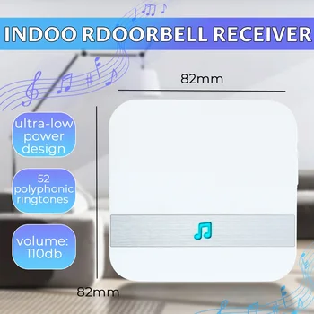 Home Security Indoor Intercom Door Bell Receiver Wireless Wifi Smart Video Doorbell Chime Music Receiver 10-110dB 82x82x20 mm
Home Security Indoor Intercom Door Bell Receiver Wireless Wifi Smart Video Doorbell Chime Music Receiver 10-110dB 82x82x20 mm