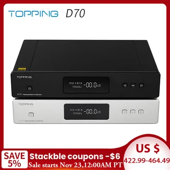 TOPPING D70 AK4497*2 DAC AK4118 XMOS XU208 DSD512 Native 32Bit/768kHz Hi-Res audio with Remote Control Decoder
TOPPING D70 AK4497*2 DAC AK4118 XMOS XU208 DSD512 Native 32Bit/768kHz Hi-Res audio with Remote Control Decoder