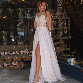 V-Neck New Arrival Appliqued Lace Removable Champagne Wrap Tulle A-Line Boho 2021 Wedding Dress Bridal Gown Vestido De Novia
V-Neck New Arrival Appliqued Lace Removable Champagne Wrap Tulle A-Line Boho 2021 Wedding Dress Bridal Gown Vestido De Novia