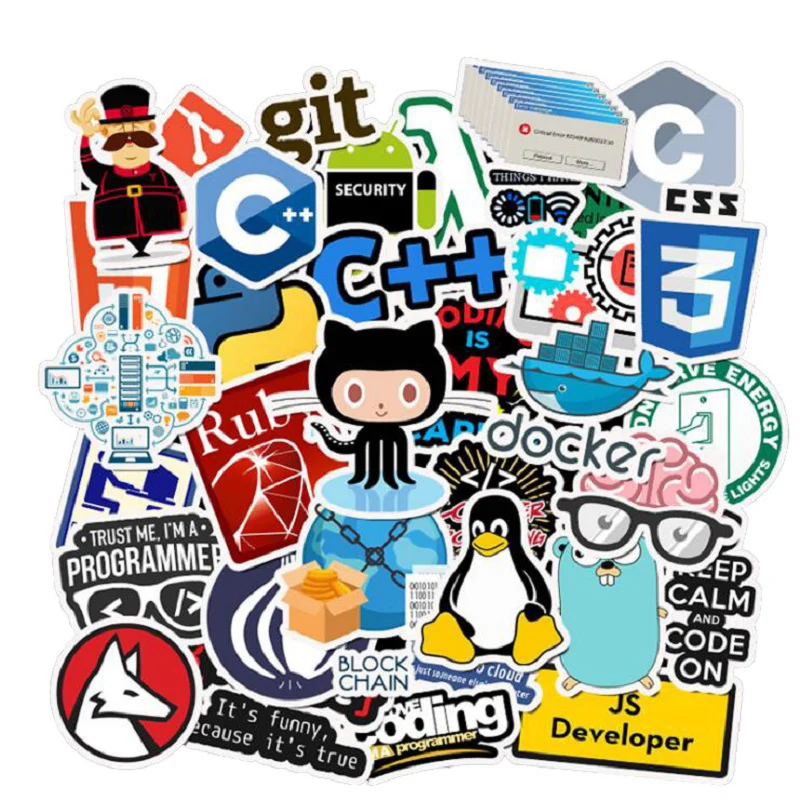 50 PCS Programming Language Stickers Internet Html Software Waterproof Sticker for Geek Developer to DIY Laptop Phone Sticker
50 PCS Programming Language Stickers Internet Html Software Waterproof Sticker for Geek Developer to DIY Laptop Phone Sticker