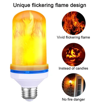 4 Modes Gravity Sensor E27 LED Flame Effect Fire Light Bulb Creative Flickering Emulation Decorative Atmosphere Lamps
4 Modes Gravity Sensor E27 LED Flame Effect Fire Light Bulb Creative Flickering Emulation Decorative Atmosphere Lamps