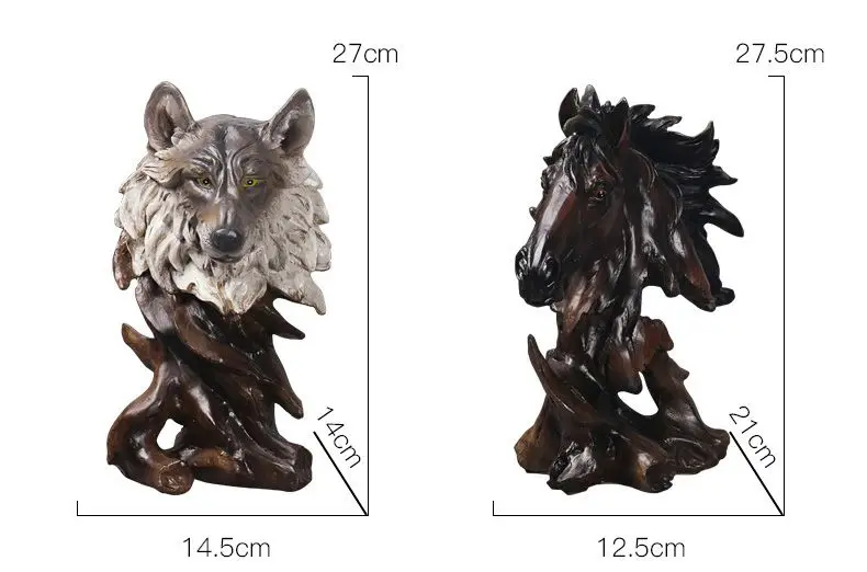 Modern Simulated Animal Eagle Wolf Lion Figurines