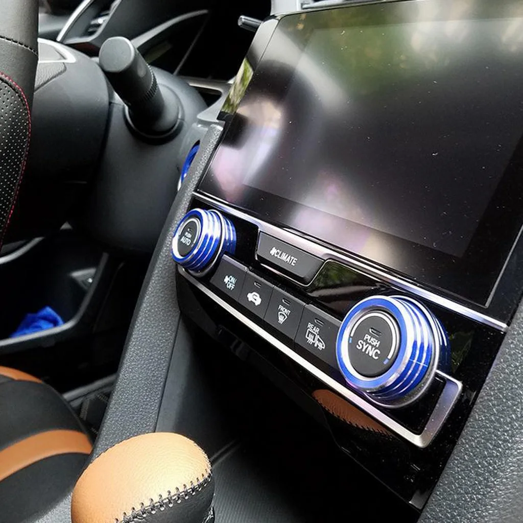 2pcs Air Conditioner Knob Button Ring Trim Cover for Honda Civic 16-17 2pcs Air Conditioner Knob Button Ring Trim Cover for Honda Civic 16-17