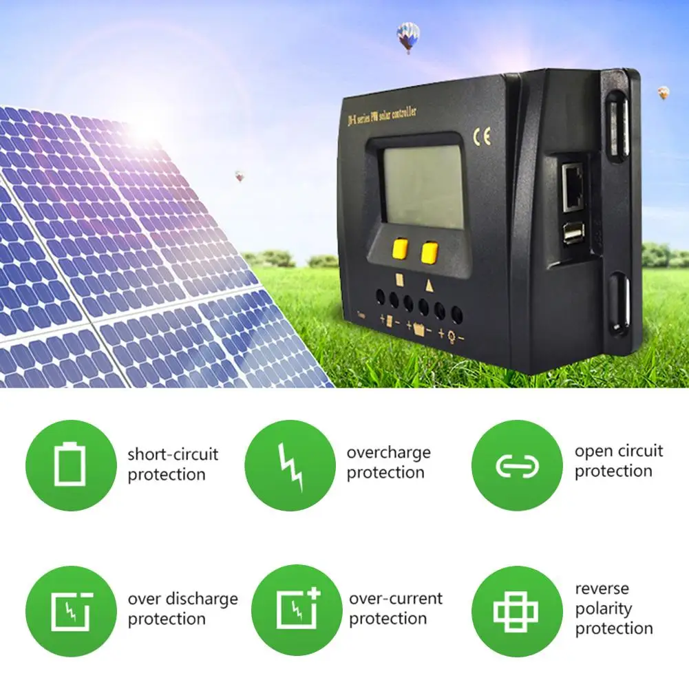 12V/ 24V/ 48V Solar Charge Controller Charger Regulator with Overload Protection 10A Intelligent Temperature Control Tool
12V/ 24V/ 48V Solar Charge Controller Charger Regulator with Overload Protection 10A Intelligent Temperature Control Tool