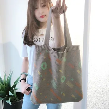 Knitted women's bag 2020 new Korean version of student knitted Tote Bag wool hand-held shoulder bag
Knitted women's bag 2020 new Korean version of student knitted Tote Bag wool hand-held shoulder bag