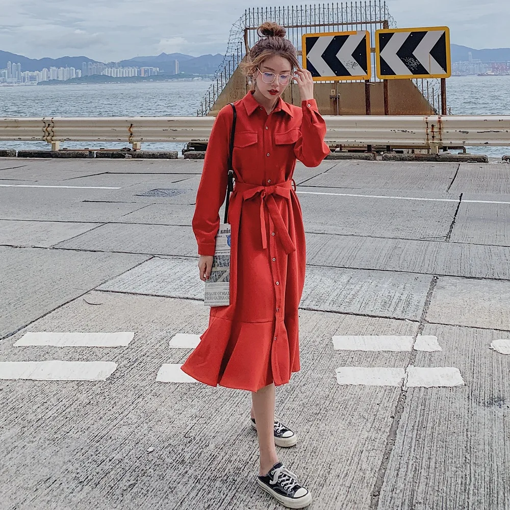 France Non-mainstream Fishtail Skirt 2019 Autumn New Style WOMEN'S Dress French Retro CHIC-Style Single Breasted Shirt Dress
France Non-mainstream Fishtail Skirt 2019 Autumn New Style WOMEN'S Dress French Retro CHIC-Style Single Breasted Shirt Dress
