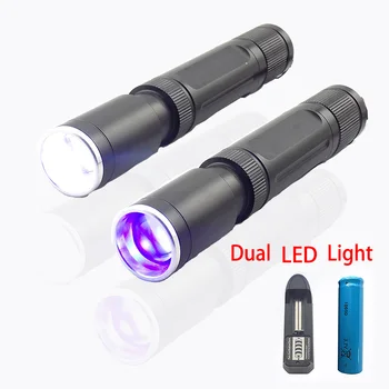 2 LED Flashlight White Light UV Purple UV Light Ultra Violet Flashlight Money Detection Ultraviolet Torch Lamp Zoomable 
2 LED Flashlight White Light UV Purple UV Light Ultra Violet Flashlight Money Detection Ultraviolet Torch Lamp Zoomable