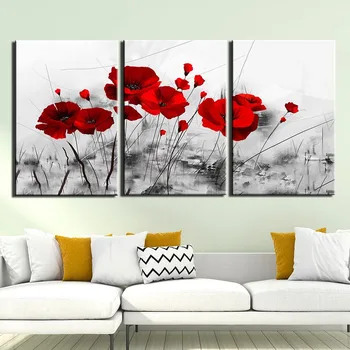 3 Pieces Wall Art Canvas Painting Red Flower Prints and Posters Home Decor Artwork Wall Pictures for Living Room
3 Pieces Wall Art Canvas Painting Red Flower Prints and Posters Home Decor Artwork Wall Pictures for Living Room
