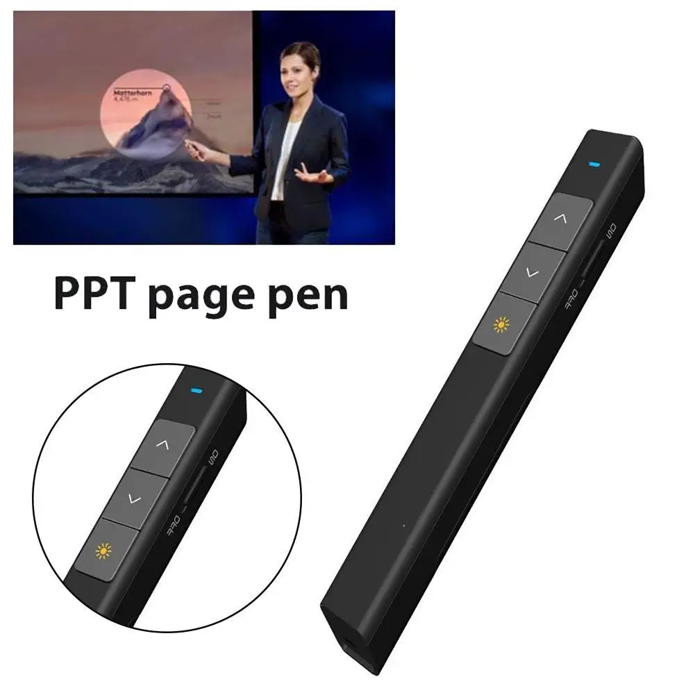 N26 2.4GHz Wireless Presenter Pen USB Remote Control Powerpoint Presenter Presentation Clicker PPT Pointer Laser Pen
N26 2.4GHz Wireless Presenter Pen USB Remote Control Powerpoint Presenter Presentation Clicker PPT Pointer Laser Pen