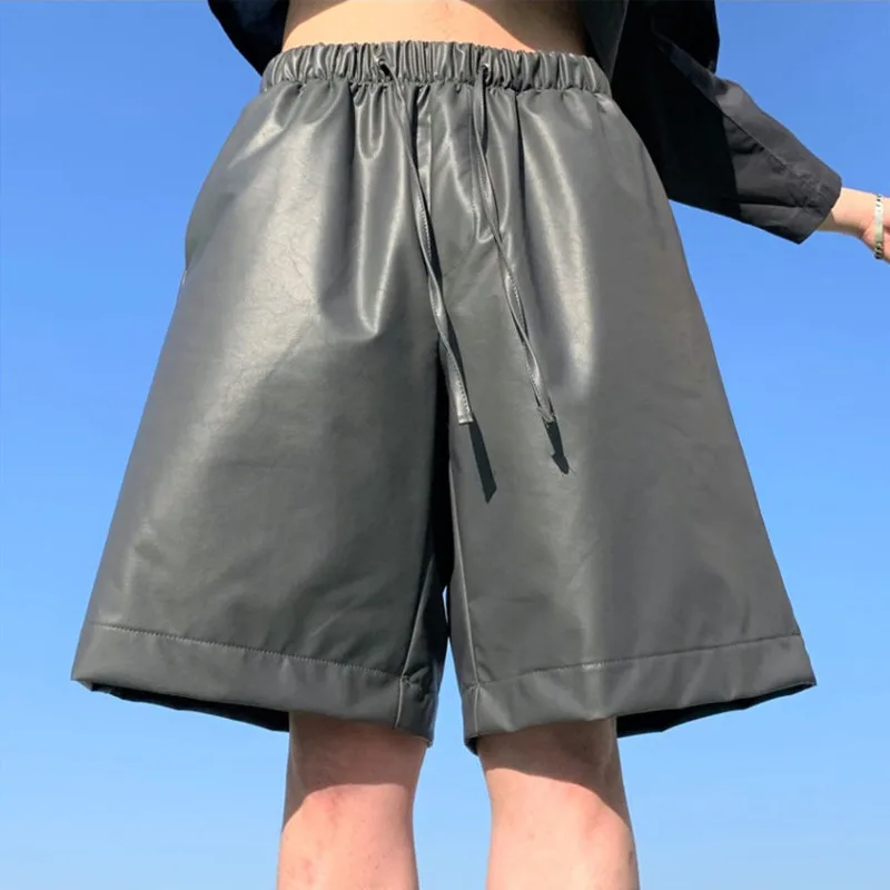 Korean Leather Shorts Men's Fashion Solid Color Casual Drawstring Shorts Men Streetwear Wild Loose Summer Leather Shorts Mens
Korean Leather Shorts Men's Fashion Solid Color Casual Drawstring Shorts Men Streetwear Wild Loose Summer Leather Shorts Mens