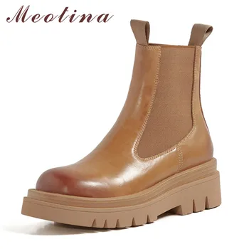 Meotina Real Leather Platform High Heel Short Boots Women Chelsea Boots Shoes Thick Heels Slip-On Ankle Boots Autumn Winter 43
Meotina Real Leather Platform High Heel Short Boots Women Chelsea Boots Shoes Thick Heels Slip-On Ankle Boots Autumn Winter 43