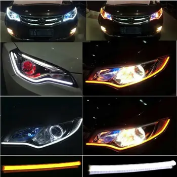 2Pcs 45CM 60CM Sequential Flowing Angel Eyes DRL Flexible LED Tube Strip Daytime Running Light Tear Turn Signal Car Stylin 
2Pcs 45CM 60CM Sequential Flowing Angel Eyes DRL Flexible LED Tube Strip Daytime Running Light Tear Turn Signal Car Stylin