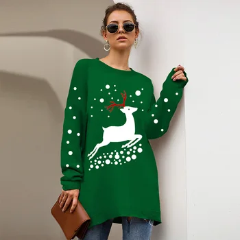 Chirstmas Dear Printed Women Sweaters Leopard Winter 2019 Knitted Oversized Female Pullovers Casual Loose O-neck Woman Sweater
Chirstmas Dear Printed Women Sweaters Leopard Winter 2019 Knitted Oversized Female Pullovers Casual Loose O-neck Woman Sweater