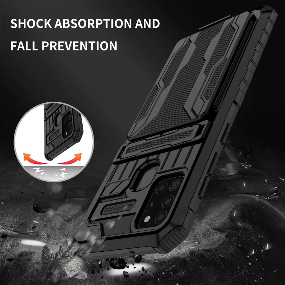 For Galaxy A21S Case For Samsung A21S Card Armor Coque Stand Holder Shockproof Protection Phone Back Protective Cover SM-A217F
For Galaxy A21S Case For Samsung A21S Card Armor Coque Stand Holder Shockproof Protection Phone Back Protective Cover SM-A217F