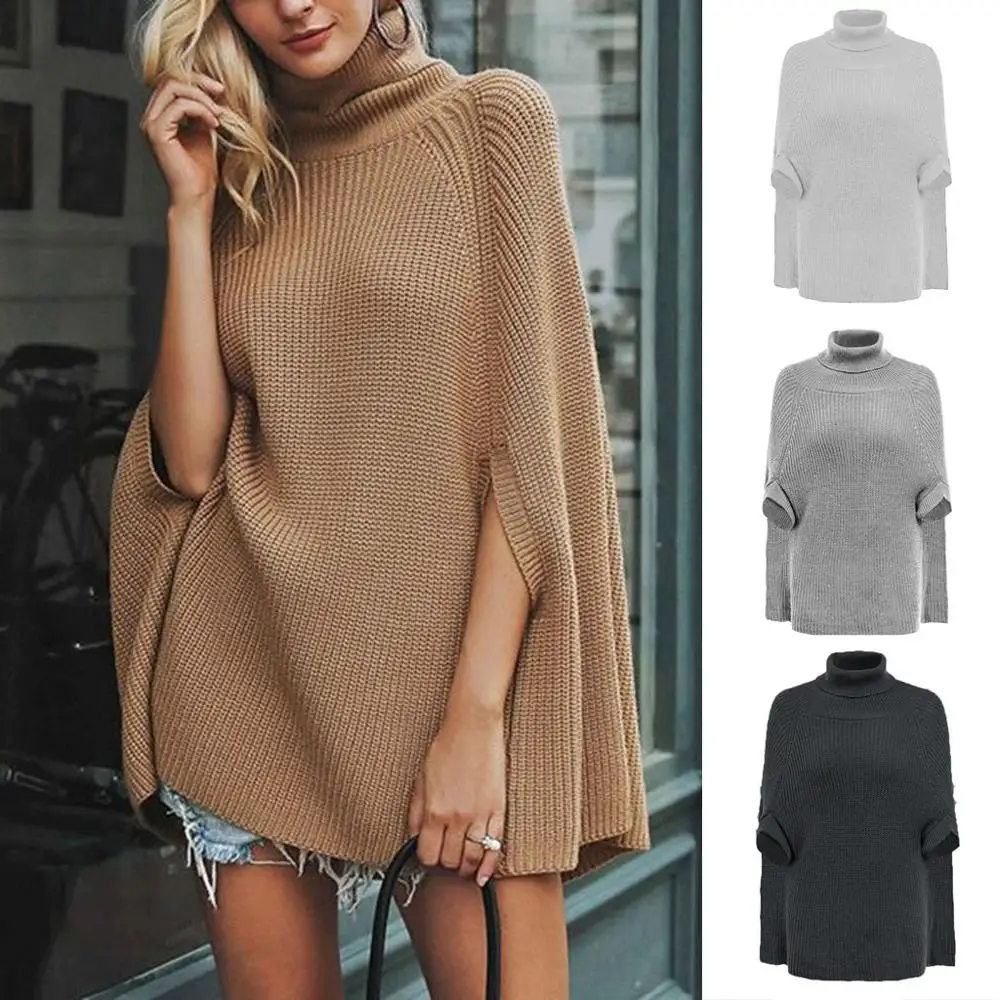 Winter Cloak Women Knitted Solid Capes Shawl Turtleneck Half Sleeve Coat Ponchos Mujer Invierno Elegantes Cape Poncho Women
Winter Cloak Women Knitted Solid Capes Shawl Turtleneck Half Sleeve Coat Ponchos Mujer Invierno Elegantes Cape Poncho Women