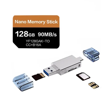 

Nano Memory Card Replacement For Huawei Mate20/P30 Series 128GB 90MB/S with USB3.0 Type-C TF/NM Card Reader
