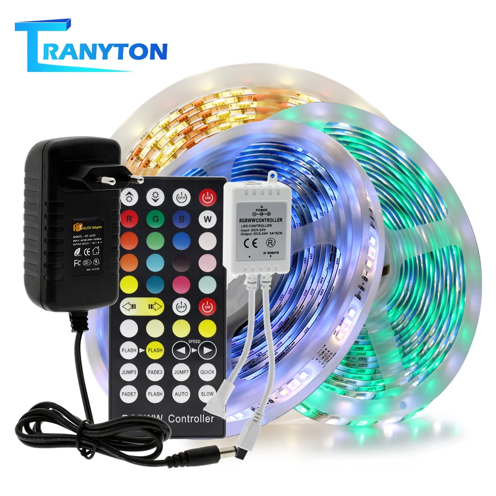 5M 5050 SMD LED Strip RGBCCT Flexible LED String light 60/90 leds with 44key IR Remote Controller+DC12V Power Adapter
5M 5050 SMD LED Strip RGBCCT Flexible LED String light 60/90 leds with 44key IR Remote Controller+DC12V Power Adapter