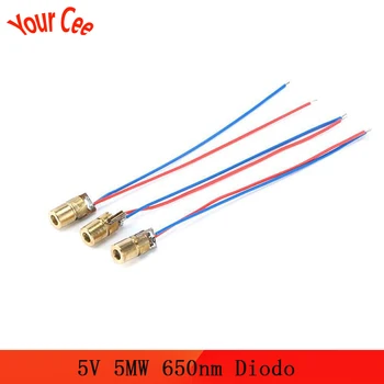 

50pcs 5MW Laser Diodes 5V 5MW 650nm Diodo RED Dot Laser Diode Circuit 5V 5MW 650nm Module Pointer Sight Copper Head For Arduino