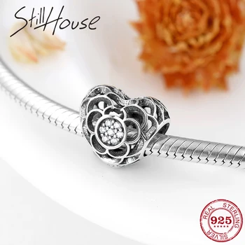 Lover Flowering in my heart 925 Sterling Silver Hollow CZ Fine bead Fit Original European Charm Bracelet making Diy Gift 2018
Lover Flowering in my heart 925 Sterling Silver Hollow CZ Fine bead Fit Original European Charm Bracelet making Diy Gift 2018